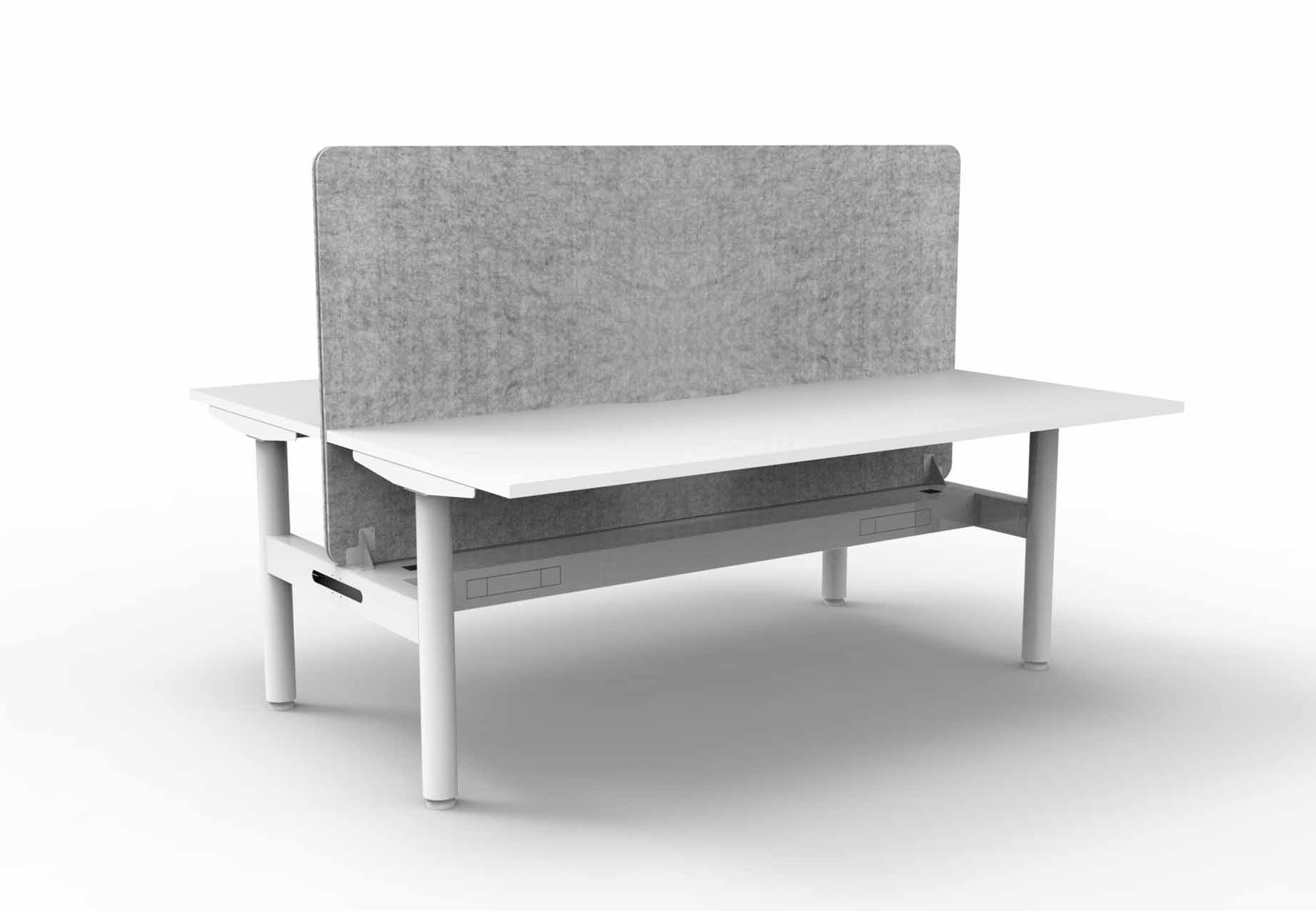 Halo Static Double Sided Workstation - Cable Tray and Eco Screen